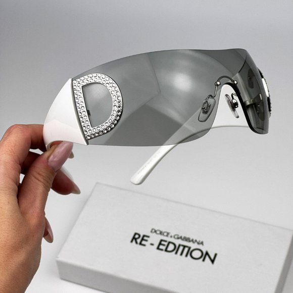 D&G DG2298B 06/87 Sunglasses Light Grey Rimless Pillow Women - Picture 3 of 11